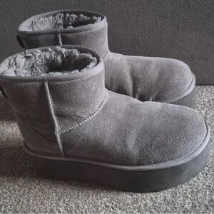 UGG Gray Suede Winter Boots